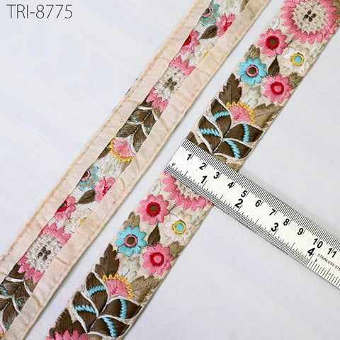 9 Yard Pink 4cm Embroidery Ribbons Border Embroidered Fabric Trims Tutu Costumes Making Crafting Christmas Decoration Embellishment Trimming