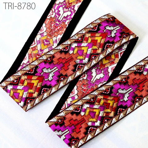 9 Yard Geometric 6CM Embroidery Trims Ribbon Embellishment Embroidered Fabric Saree Costumes Border Crafting Sewing Beach Bag Hat Belts Gift