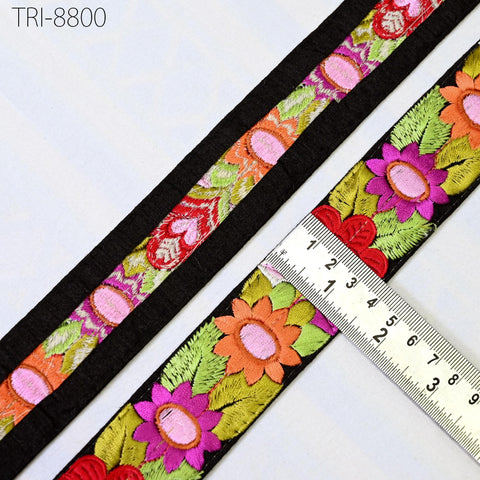 9 Yard Red Embroidery Ribbons 35mm Trims Embroidered Border Victorian Theatrical Costumes Crafting Christmas Holiday Ornaments Embellishment