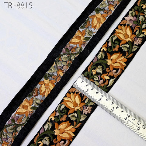 9 Yard Embroidery Fabric 5cm Trims Embellish for Footwear Making Embroidered Ribbons Sewing Crafting Border Indian Home Decor Curtains Laces