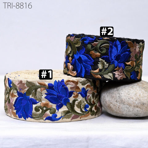 9 Yard Embroidery Fabric 50mm Trims Embellish for Shoe making Embroidered Ribbons Sewing Crafting Border Indian Home Decor Curtains Laces