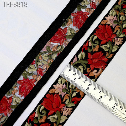 9 Yard Embroidery Fabric 5cm Trims Embellish for Footwear Making Embroidered Ribbon Sewing Crafting Indian Border Christmas Home Decor Laces