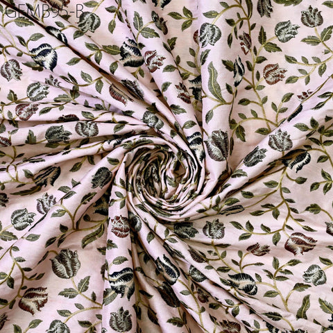 Pink Indian Floral Embroidered Fabric by the yard Sewing DIY Crafting Embroidery Wedding Dress Costumes Dolls Cushion Table Runner Blouses