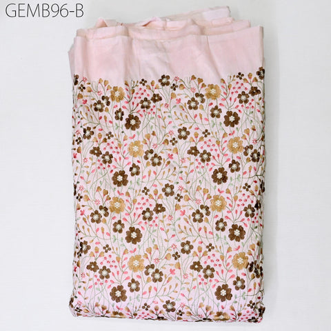 Embroidered Fabric by the yard Sewing DIY Crafting Indian Pink Embroidery Wedding Dress Costumes Cushion Covers Table Runner Blouses Blazer