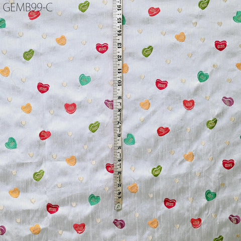 Off White Embroidered Fabric by the yard Sewing DIY Crafting Indian Embroidery Wedding Dress Blouses Historical Costumes Cushions Home Decor