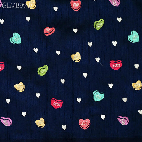 Blue Embroidered Fabric by the yard Sewing DIY Crafting Indian Embroidery Wedding Dress Costumes Dolls Cushion Covers Curtains Blouse Blazer