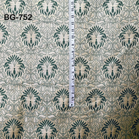 Beige Brocade Fabric by the yard Indian Banarasi Fabric Sewing Crafting Fabric Wedding Dress Banaras Fabric lehenga Dress Material Costume