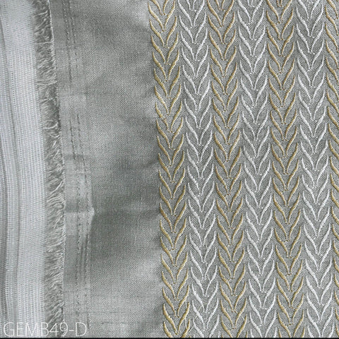 Grey Embroidered Fabric by the yard Sewing Crafting Indian Embroidery Wedding Dress Costumes Dolls Bags Cushion Covers Table Runners Blouses