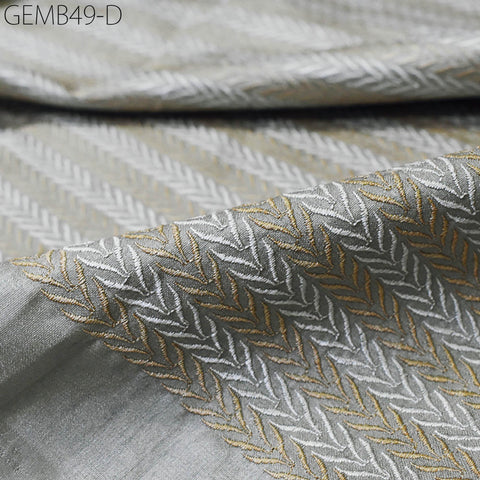 Grey Embroidered Fabric by the yard Sewing Crafting Indian Embroidery Wedding Dress Costumes Dolls Bags Cushion Covers Table Runners Blouses