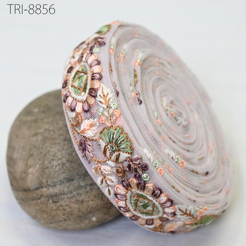 9 Yard multicolour Embroidery Indian 3 cm Trim Sari Border DIY Craft Ribbon Sewing Fabric Decorative Costumes Cushion Curtain Trimming