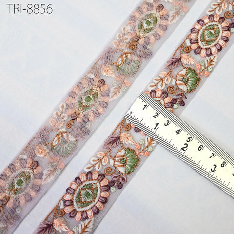9 Yard multicolour Embroidery Indian 3 cm Trim Sari Border DIY Craft Ribbon Sewing Fabric Decorative Costumes Cushion Curtain Trimming