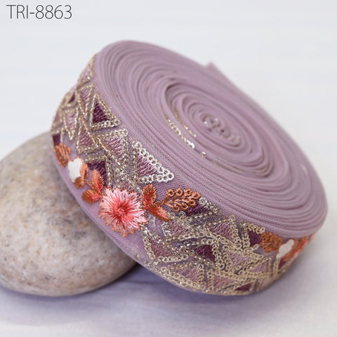 Mauve net fabric ribbon