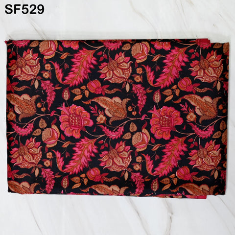 Red Pure Habotai Printed Silk by the Yard Indian Saree Soft Flowy Fabric Wedding Dresses Bridesmaid Costumes Crafting Sewing Scarves