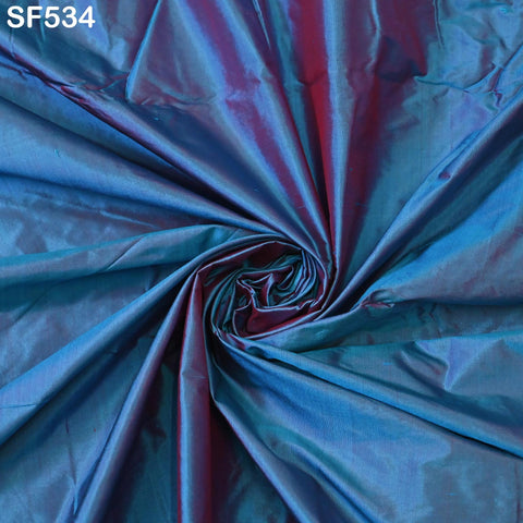 80gsm Iridescent Blue Red Indian Pure Silk Fabric by the yard Soft Silk Curtains Scarf Costume Apparels Wedding Evening Dresses Dolls