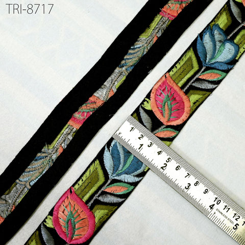 9 Yard 4cm Embroidery Peach Ribbons Trim Embellish Embroidered Fabric Saree Border Theatrical Costumes Crafting Sewing Holidays Decorations