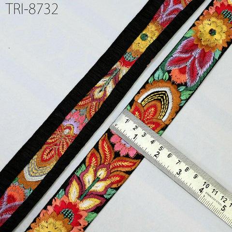 9 Yard Yellow 4cm Embellish Trimming Embroidery Border Embroidered Fabric Trim Gift Wrapping Saree Ribbons DIY Crafting Christmas Decoration