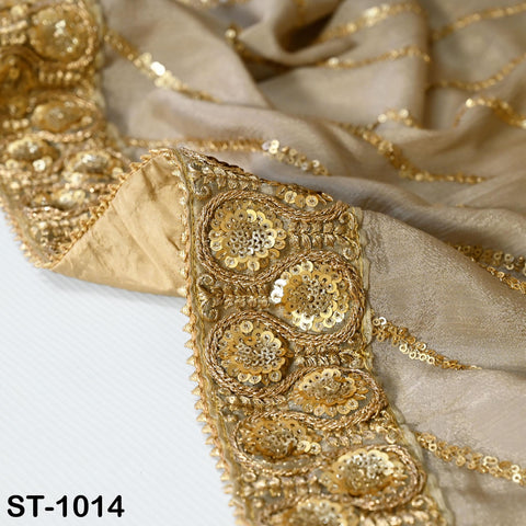 Beige Dupatta Women Chiffon Bridal Veil Handmade Wedding lehenga Heavy Chunni Gota Patti Sequin Scarf Indian Dress Gift Her Bridesmaid