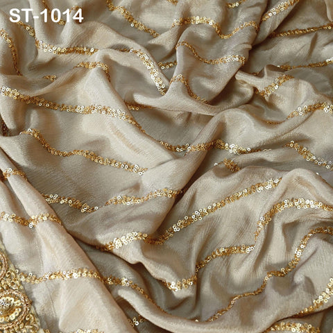 Beige Dupatta Women Chiffon Bridal Veil Handmade Wedding lehenga Heavy Chunni Gota Patti Sequin Scarf Indian Dress Gift Her Bridesmaid