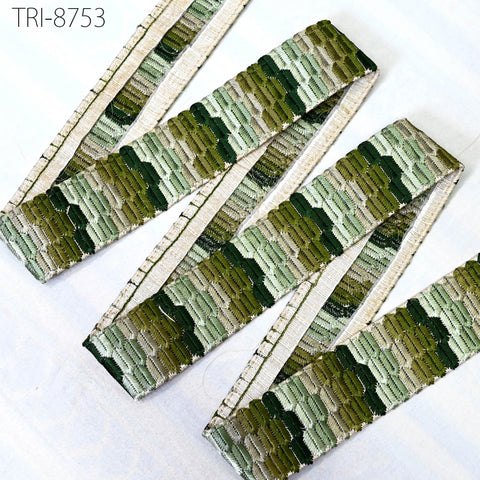 9 Yard Embroidery 45mm Ribbons Trim Green Embellishment Embroidered Fabric Saree Border Theatrical Costumes Crafting Sewing Holidays Decor