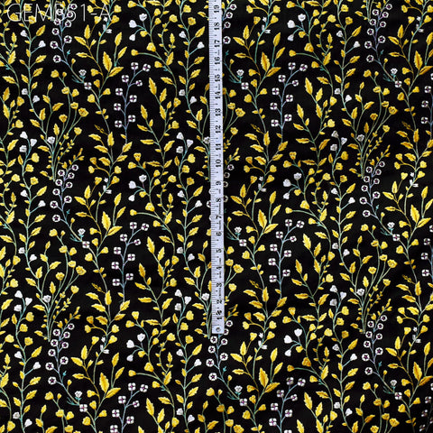 Wedding Dresses Material Indian Black Embroidered Fabric by the yard Sewing DIY Crafting Embroidery Costumes Dolls Bag Cushion Table Runners