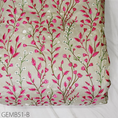 Pink Wedding Dresses Embroidered Fabric by the yard Sewing DIY Crafting Indian Embroidery Costumes Dolls Bags Cushion Covers Table Runners