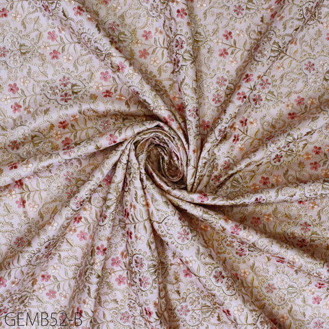 Wedding Dresses Embroidered Fabric by the yard Sewing DIY Crafting Indian Pink Embroidery Costumes Curtains Cushions Table Runners Blouses