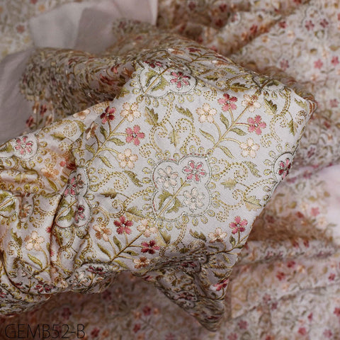 Wedding Dresses Embroidered Fabric by the yard Sewing DIY Crafting Indian Pink Embroidery Costumes Curtains Cushions Table Runners Blouses