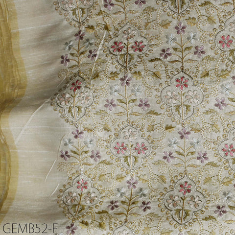 Beige Wedding Dress Embroidered Fabric by the yard Sewing DIY Crafting Indian Embroidery Costumes Curtain Cushion Cover Table Runners Blouse