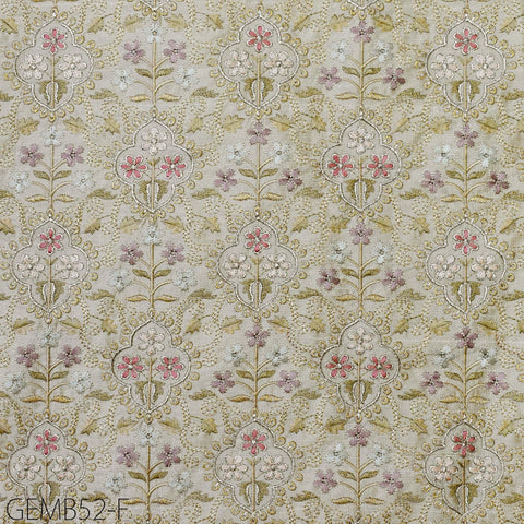 Beige Wedding Dress Embroidered Fabric by the yard Sewing DIY Crafting Indian Embroidery Costumes Curtain Cushion Cover Table Runners Blouse
