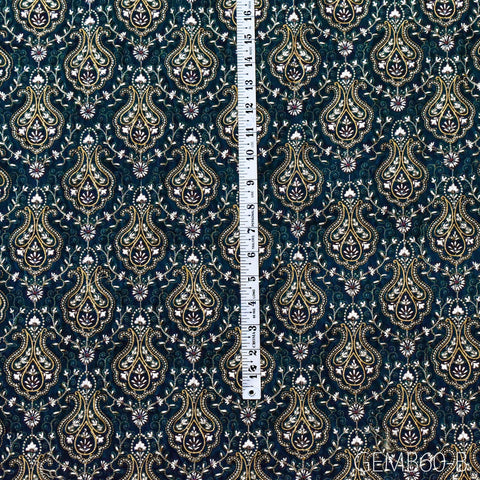 Teal Blue Embroidered Velvet Fabric by the yard Indian Embroidery Wedding Dresses Making Sewing DIY Crafting Costumes Blazers Bags Quilting