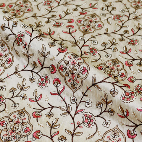 Dress Material Indian Embroidered Fabric by the yard Sewing DIY Crafting Embroidery Wedding Costumes Dolls Bags Cushion Covers Table Runners