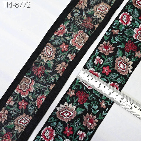 3 Yard Trims Embroidery Sari Border Laces Ribbon Indian Embroidered Decorative Sewing Crafting Theatrical Costumes Dress Trim Home Decor 9cm