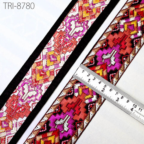 9 Yard Geometric 6CM Embroidery Trims Ribbon Embellishment Embroidered Fabric Saree Costumes Border Crafting Sewing Beach Bag Hat Belts Gift