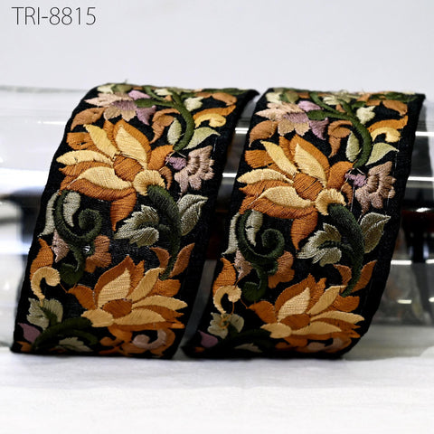 9 Yard Embroidery Fabric 5cm Trims Embellish for Footwear Making Embroidered Ribbons Sewing Crafting Border Indian Home Decor Curtains Laces