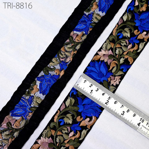 9 Yard Embroidery Fabric 50mm Trims Embellish for Shoe making Embroidered Ribbons Sewing Crafting Border Indian Home Decor Curtains Laces