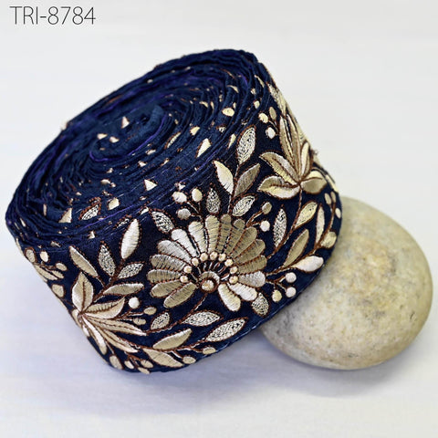 9 Yard Embroidery 8cm Fabric Trims Embellish for Footwear Making Embroidered Ribbon Sewing Crafting Indian Border Christmas Home Decor Lace