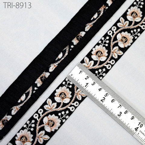 9 Yard Black 3 CM Embroidery Ribbons Embroidered Border Tote Bags Trims Theatrical Costumes Christmas Holiday Ornaments Embellishments Tapes