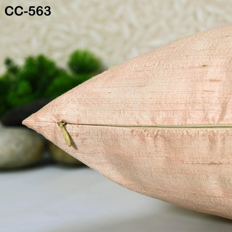 Pink Cushion Cover Square, Indian Dupioni Pure Silk Luxury Cushion Pillowcase, Decorative Pillow Cover For Sofa Bed Throw Designer Handmade