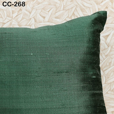 Pure Silk Pillowcase Lumbar Cover Tarrytown Green Handmade Dupioni Silk Sham Pillow Decorative Home Decor House Warming Bridal Wedding Gift