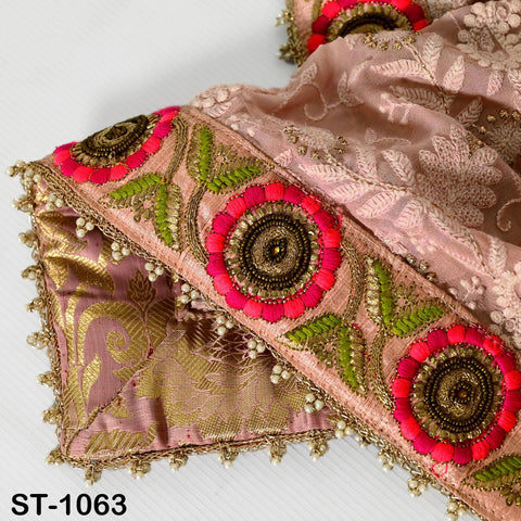Pink Georgette Designer Dupatta for women, Bridal Wedding lehenga Chunni/Veil Sequin Scarf Indian Ethnic Dress Stole Ideal Gift Bridesmaid