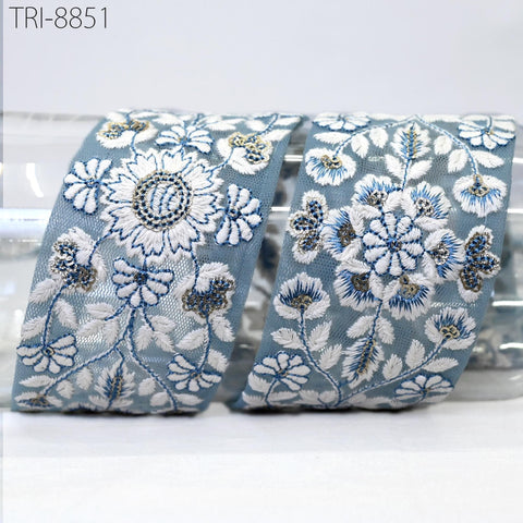 floral design with sequin work