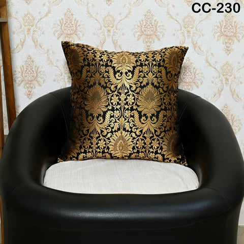 Black Brocade Silk Luxury Cushion Pillowcase Square Cushion Cover Pillow Sham Cover Brocade Decorative Sofa Bed Throw Pillow Designer Fabric