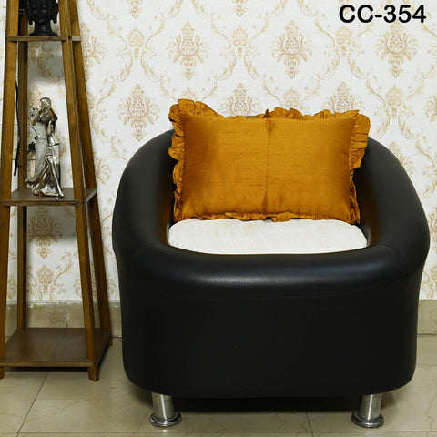 Marigold Yellow Pure Silk Cushion Cover Rectangle, Lumbar Throw Pillow, Dupioni Silk Frill Pillowcase Handmade Decorative Home Decor Gift