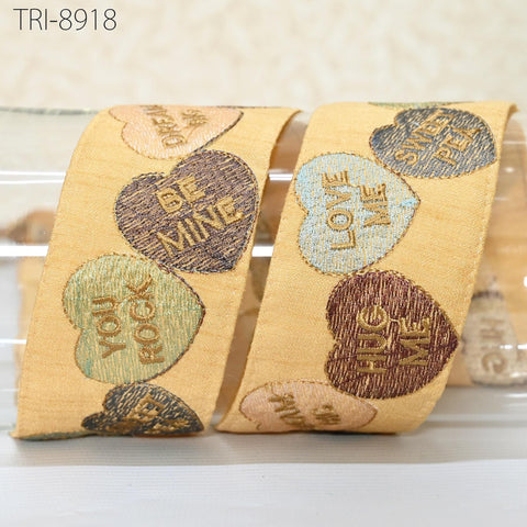 9 Yard Cream Embroidery 5cm Ribbon Indian Sari Border Embroidered Crafting Sewing Costumes, Dog Collar Tote Bags, Lampshades, Holidays Decor