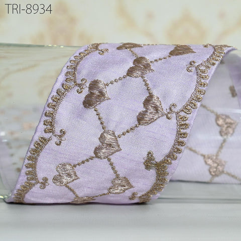 9 Yard Lavender Embroidery Ribbons 8cm Trims Embroidered Border Sewing Medieval Theatrical Costumes Crafting Christmas Holidays Ornaments