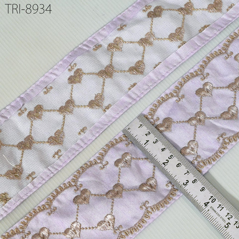 9 Yard Lavender Embroidery Ribbons 8cm Trims Embroidered Border Sewing Medieval Theatrical Costumes Crafting Christmas Holidays Ornaments