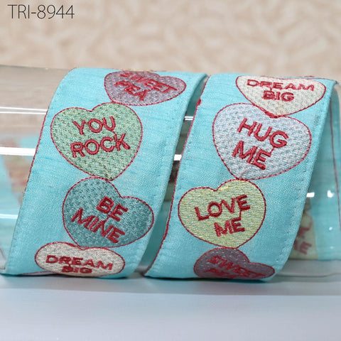 9 Yard Turquoise Embroidery 5cm Ribbon for Kids Crafting Sewing Costumes Dog Collar Tote Bags, Lampshades, Holidays Decor Indian Embroidered