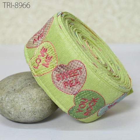 9 Yard Lime Embroidery 5cm Ribbon Indian Sari Border Embroidered Disney Princess DIY Crafting Sewing Dog Collar Tote Bags Holidays Decor
