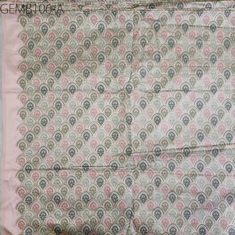 Indian Peach Embroidered Fabric by the yard Sewing DIY Crafting Embroidery Wedding Dresses Costumes Dolls Bag Cushion Covers Table Runners