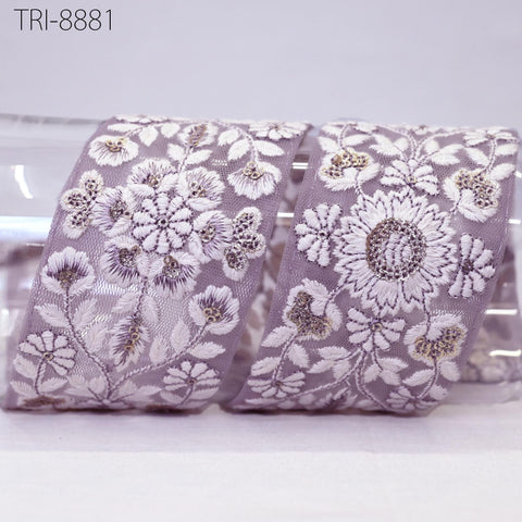 floral design with sequin work